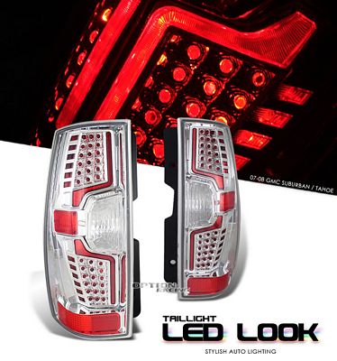 Chevy Tahoe 2007-2008 Clear LED Look Tail Lights