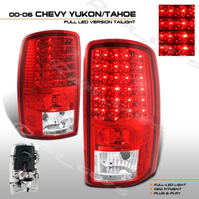 Chevy Tahoe 2000-2006 Red and Clear LED Tail Lights