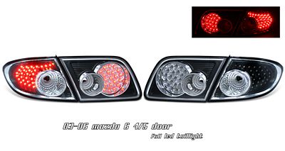 Mazda 6 2003-2008 Black LED Tail Lights