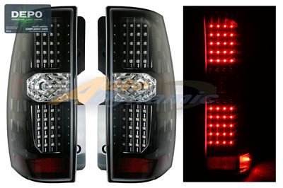 Chevy Suburban 2007-2014 Depo Black LED Tail Lights