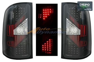 GMC Sierra 2007-2013 Depo Black LED Tail Lights