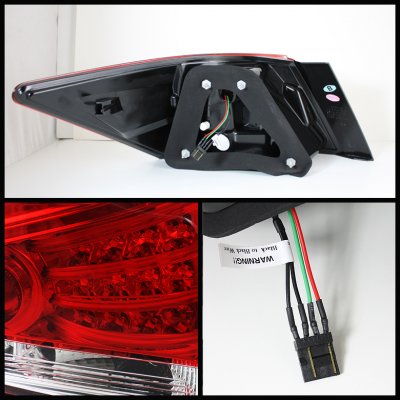 Vland 4PCS Red LED Tail Lights For Honda Accord Sedan 2008-2013 – DRL Rear Lamps, Smoke Lens, Black Housing, DOT/SAE
