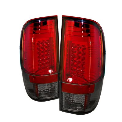Ford F250 Super Duty 2008-2012 Red and Smoked LED Tail Lights