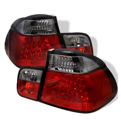 BMW E46 Sedan 3 Series 1999-2001 Red and Smoked LED Tail Lights