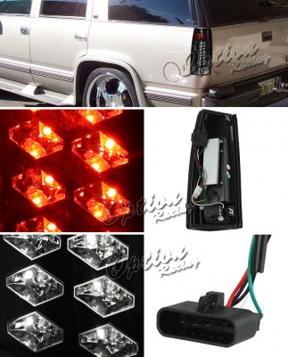 GMC Yukon 1992-1999 Black LED Tail Lights