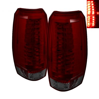 Chevy Avalanche 2007-2013 Red and Smoked LED Tail Lights