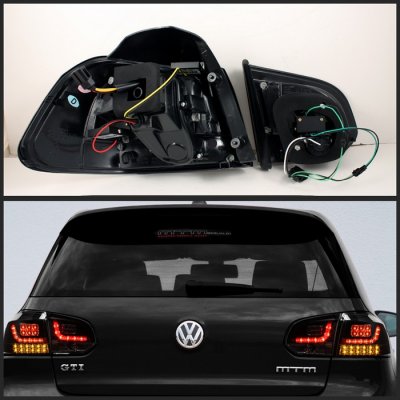 VW Golf 2010-2011 Black LED Tail Lights