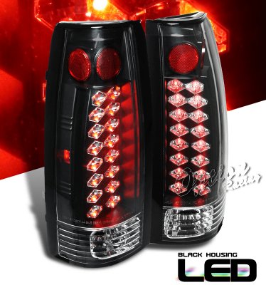 Chevy 3500 Pickup 1988-1998 Black LED Tail Lights