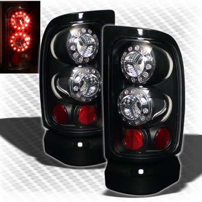 Dodge Ram 2500 1994-2002 Black Ring LED Tail Lights