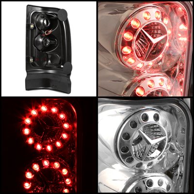 Dodge Ram 2500 1994-2002 Clear Ring LED Tail Lights
