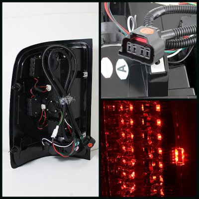 GMC Sierra 2007-2013 Red and Clear LED Tail Lights