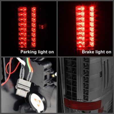 Chevy Silverado 3500HD 2007-2013 Black LED Tail Lights