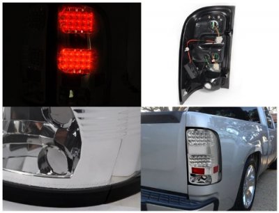 GMC Sierra 2007-2013 Clear LED Tail Lights