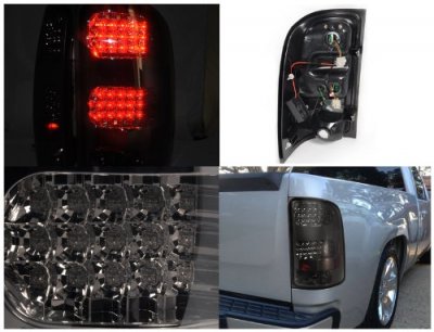 GMC Sierra 3500HD 2007-2013 Smoked LED Tail Lights