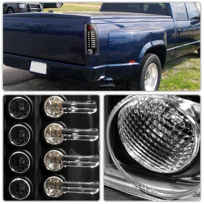 GMC Sierra 2500 1988-1999 Black LED Tail Lights
