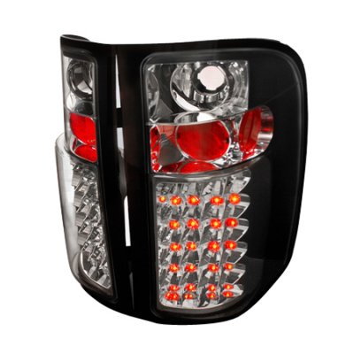 Chevy Silverado 2007-2013 Black LED Tail lights
