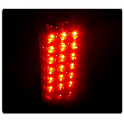 Chevy Silverado 1500HD 2003-2006 Black Smoked LED Tail Lights