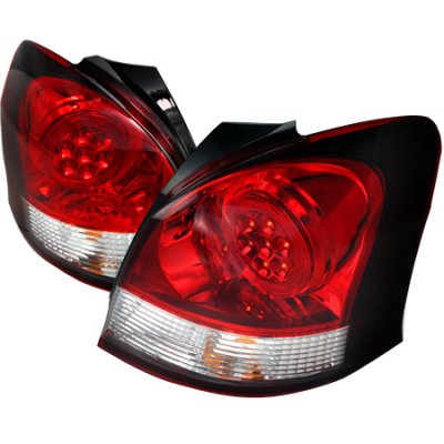 Toyota Yaris Hatchback 2007-2008 Red and Clear LED Tail Lights