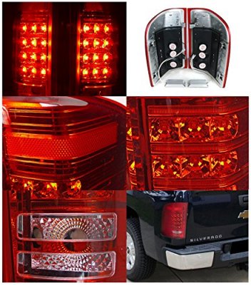 Chevy Silverado 2500HD 2007-2014 Red Bar LED Tail Lights