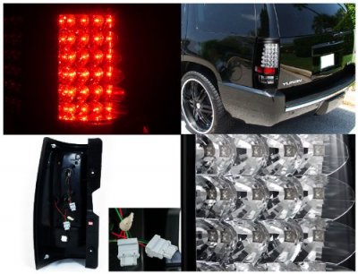 Chevy Suburban 2007-2014 Black LED Tail Lights