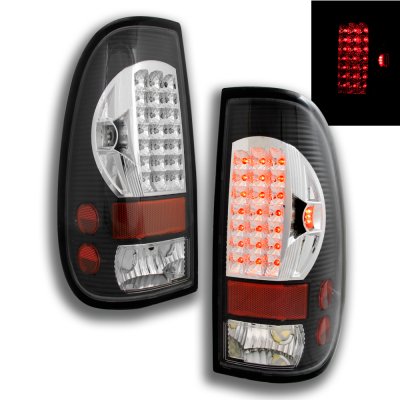 Ford F250 Super Duty 1999-2007 Black Chrome LED Tail Lights