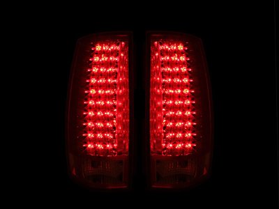 Chevy Suburban 2007-2014 Red and Clear LED Tail Lights