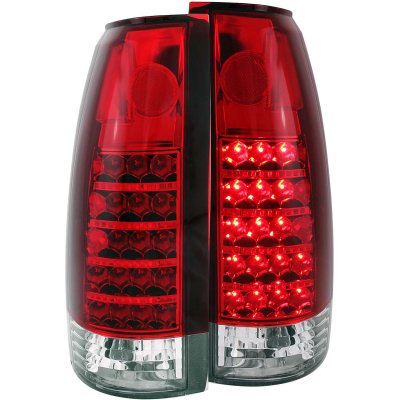 GMC Sierra 2500 1988-1998 Red and Clear LED Tail Lights
