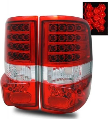 Ford F150 2004-2008 LED Tail Lights Red and Clear