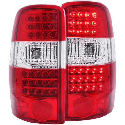 Chevy Suburban 2000-2006 Red and Clear LED Tail Lights