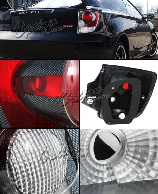 For 2000-2005 Toyota Celica Black Clear Tail Lights – Pair, DOT SAE, Incandescent, RazorMotor