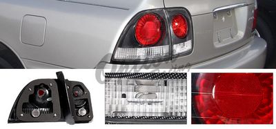 GTRacers JDM Black Altezza Tail Lights For 1998-2000 Honda Accord 4-Door Sedan - Clear Lens