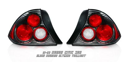 Honda Civic Coupe 2001-2003 Black Altezza Tail Lights
