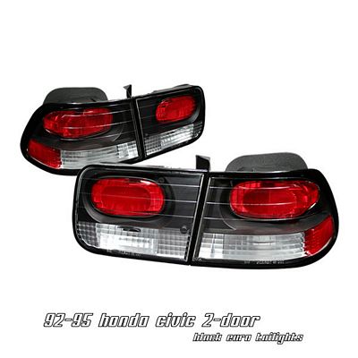 Honda Civic Coupe 1996-2000 Black Altezza Tail Lights