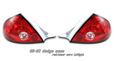 Dodge Neon 2000-2002 Red and Clear Altezza Tail Lights