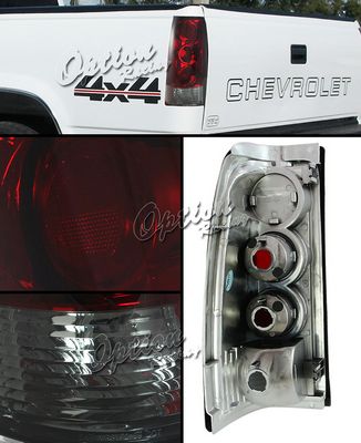 Chevy Silverado 1999-2002 Red and Clear Altezza Tail Lights