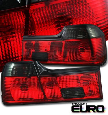 BMW E32 7 Series 1988-1993 Red and Smoked Euro Tail Lights