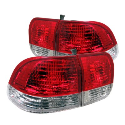 Honda Civic Sedan 1996-1998 Red and Clear Euro Tail Lights