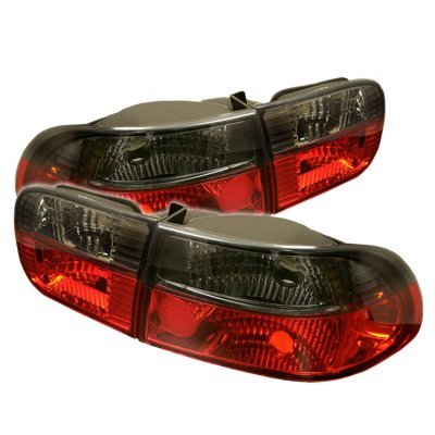 Honda Civic 1992-1995 Red and Smoked Euro Tail Lights