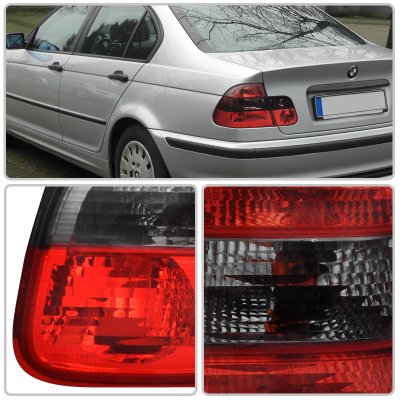 BMW 3 Series Sedan 1999-2001 Euro Tail Lights Red and Smoked