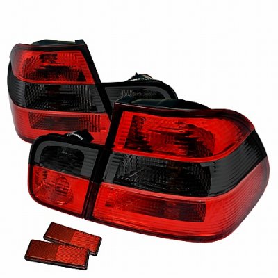 BMW 3 Series Sedan 1999-2001 Euro Tail Lights Red and Smoked