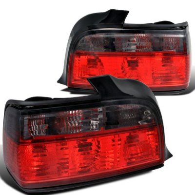 BMW 3 Series Sedan 1992-1998 Euro Tail Lights Red and Smoked