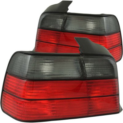 BMW 3 Series Sedan 1992-1998 Red and Smoked Euro Tail Lights