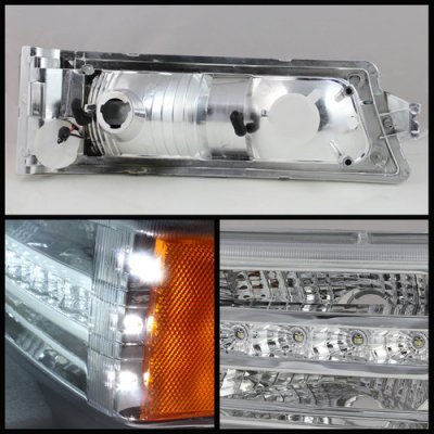 Chevy Silverado 2003-2006 Clear Halo Headlights and LED Bumper Lights