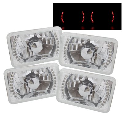 Ford LTD Crown Victoria 1988-1991 Red LED Sealed Beam Headlight Conversion Low and High Beams