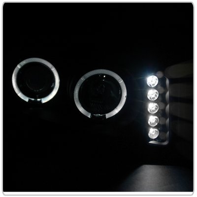 Chevy Colorado 2004-2012 Black Halo Projector Headlights and Bumper Lights