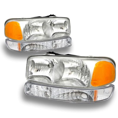 GMC Sierra 1999-2006 Chrome Headlights and Bumper Lights