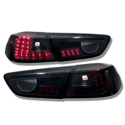 Mitsubishi Lancer 2008-2015 LED Tail Lights Black Smoked