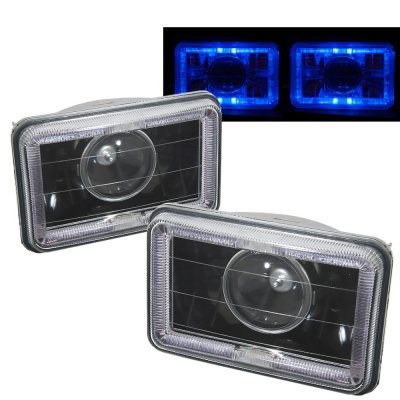 Pontiac Parisienne 1984-1986 Blue Halo Black Sealed Beam Projector Headlight Conversion