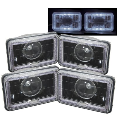 Oldsmobile Delta 88 1976-1984 Halo Black Sealed Beam Projector Headlight Conversion Low and High Beams
