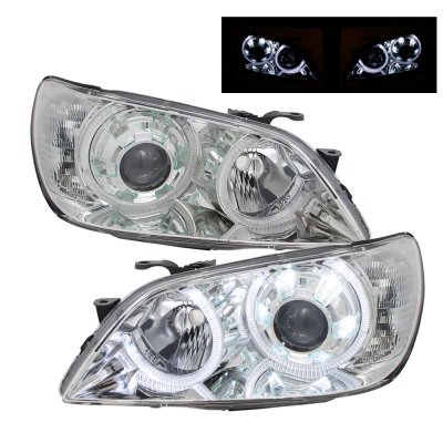 Lexus IS300 2001-2005 Chrome Projector Headlights Dual Halo LED